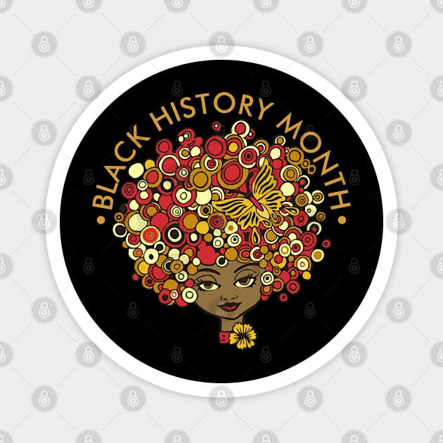 Black History Month, beautiful woman retro Magnet by HolidayBug